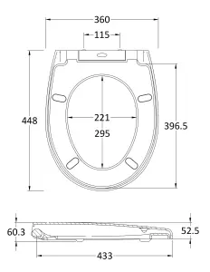 Luxury Round Top Fix Soft Close - White