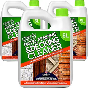 Cleenly Patio Fencing & Decking Cleaner Fluid Concentrate for Outdoor Use Pet Friendly (15 Litres)