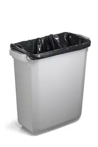 Durable DURABIN ECO Recycled Black Recycling Bin + Grey Hinged Lid - 60L