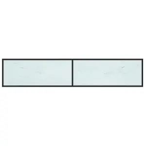 Berkfield TV Cabinet White Marble 200x40x40.5 cm Tempered Glass