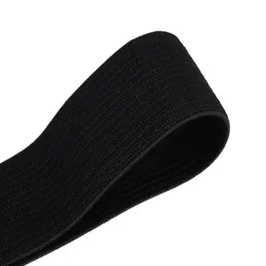 50mm Flat Elastic Band Stretchable Elastic Cord Stretch Strap, Black - 5 metres