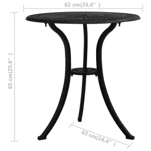 Berkfield Garden Table Black 62x62x65 cm Cast Aluminium