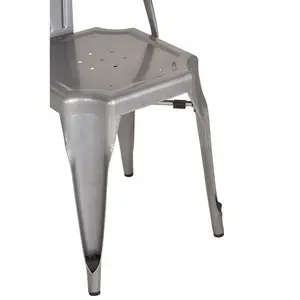 Interiors by Premier Grey Chair with Metal Frame, Comfy Grey Outdoor Metal Chair, Effortless Cleaning Metal Chair