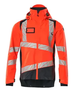 Mascot Accelerate Safe Lightweight Lined Outer Shell Jacket (Hi-Vis Red/Dark Navy)  (XXXXX Large)