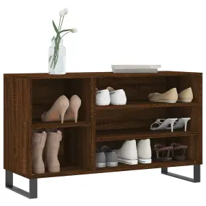 Berkfield Shoe Cabinet Brown Oak 102x36x60 cm Engineered Wood