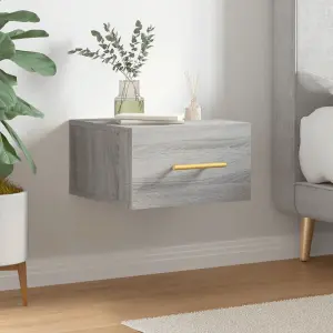 Berkfield Wall-mounted Bedside Cabinet Grey Sonoma 35x35x20 cm