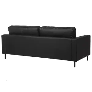 3 Seater Leather Sofa Black SAVALEN