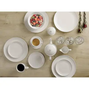 White Basics 16 Piece Porcelain China Dinnerware Set - Service for 4