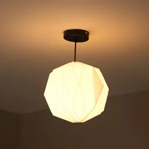 ValueLights Astrid Easy Fit White Origami Paper Fold Ceiling Light Shade - Bulb Included