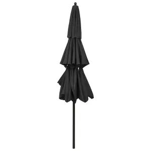 Berkfield 3-Tier Parasol with Aluminium Pole Anthracite 3 m