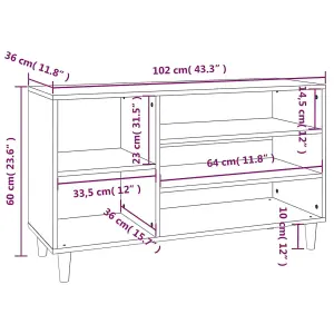 Berkfield Shoe Cabinet Concrete Grey 102x36x60 cm Engineered Wood