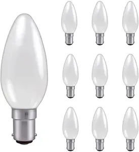 10 x Eveready 25W SBC B15 Opal Candle Light Bulbs