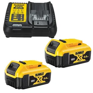 Dewalt DCB184 5.0ah 18v XR Lithium Ion Battery Twin Pack + DCB115 Charger