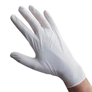 Touchflex Powder Free White Nitrile Gloves - 10 Boxes of 100 - L