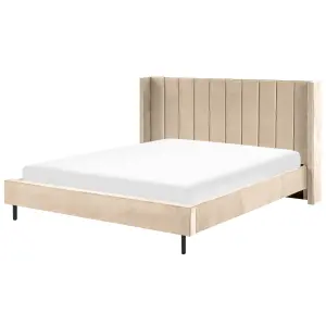 Velvet EU Super King Size Bed Beige VILLETTE