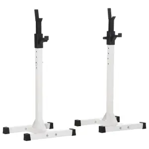 HOMCOM Power Rack Weight Stand Bar Barbell Squat Stand Spotter for Home Workout