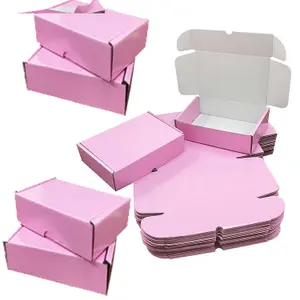 5 x Shiny Pink (7" x 5.5" x 2") Coloured Cardboard Postal Shipping Mailing Die Cut Boxes