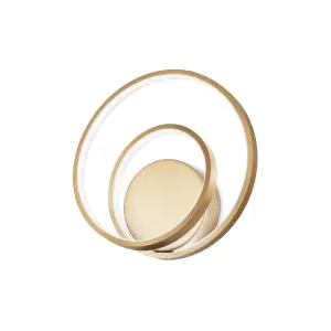 Luminosa Oz LED Decorative Swirl Integrated LED Wall Light Gold, 3000K