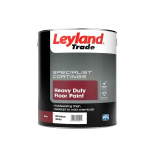 Leyland Trade Heavy duty Nimbus Grey Satinwood Floor & tile paint, 5L