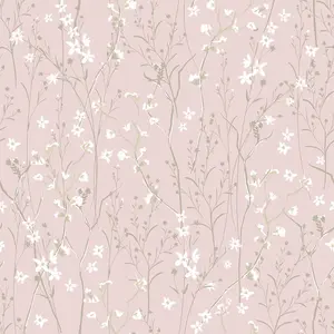 Summer Meadow Wallpaper In Pink