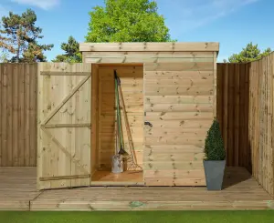 Empire 1000 Pent 6x3 pressure treated tongue and groove wooden garden shed Door Left (6' x 3' / 6ft x 3ft) (6x3)