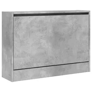 Berkfield Shoe Cabinet Concrete Grey 80x21x57 cm Engineered Wood