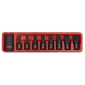 Sealey Impact Spline Bit & Holder Set 9pc 1/2"Sq Drive AK5611