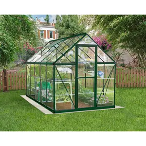 Harmony Greenhouse 6 x 4 Green / 208cm H x 185cm W x 306cm D