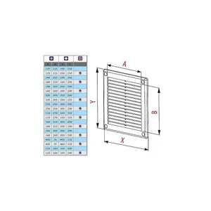 Air Vent Grille White Plastic Wall Ducting Ventilation Cover 4" 6" 8" 10" 12" 14 (200x200mm)