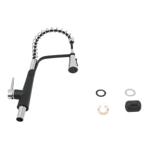 Kitchen Faucet with Pull Down Sprayer and 3 Spray Modes in Black and Chrome