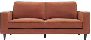 DUSK Soho 3 Seater Sofa - Burnt Orange - Matte Velvet