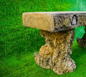 Pixie Goblin Garden Bench and Matching Birdbath - Set