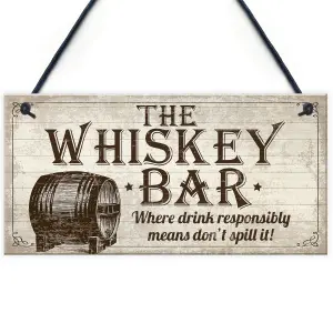 Red Ocean Vintage Whisky Bar Plaque Hanging Rustic Sign Home Bar Pub Man Cave Birthday Gift For Him