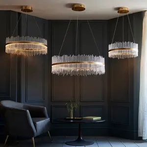 Luminosa Trapani Pendant Ceiling Light Brushed Gold Plated, Clear Glass