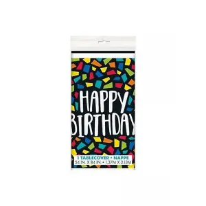 Unique Party Plastic Mosaic Birthday Party Table Cover Multicoloured (One Size)