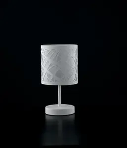 Luminosa BATIK Table Lamp with Round Shade White 13x19cm