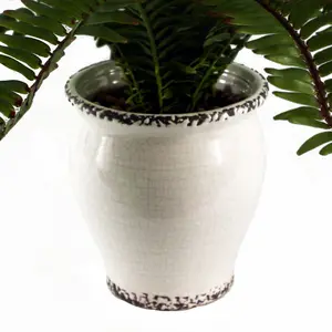 40cm Artificial Fern Bush in Decorative Planter