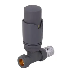 Rinse Bathrooms 15mm Straight Anthracite Thermostatic Radiator Valve