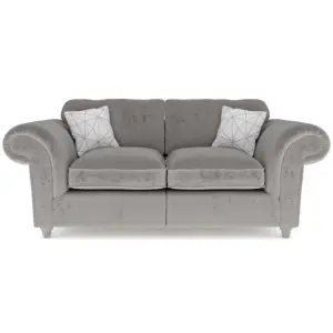 Windsor 2 Seater Silver Sofa - Silver Feet