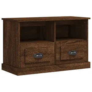 Berkfield TV Cabinet Brown Oak 80x35x50 cm Engineered Wood