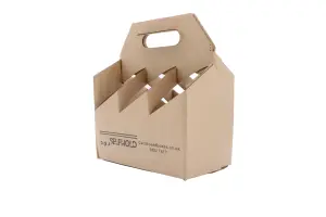 White 6 Bottle Cardboard Carrier Bag (Pack of 10)