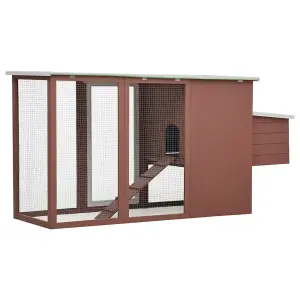 Outdoor Chicken Cage Hen House with 1 Egg Cage Brown Wood