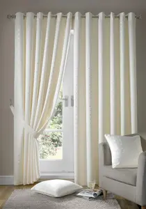 Adiso Eyelet Ring Top Curtains Cream 168cm x 183cm