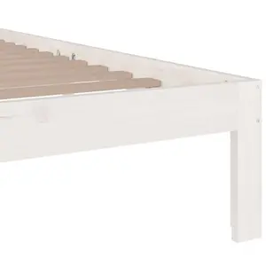 Berkfield Bed Frame White Solid Wood 150x200 cm King Size