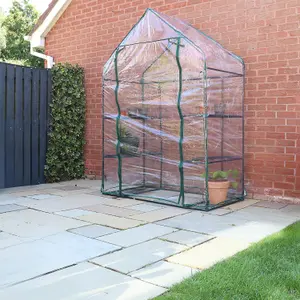 DIVCHI 3 Tier Walk In Greenhouse for Indoor & Outdoor Use  Durable Steel Frame  Clear PVC Cover  Ideal for Growing Vegetables