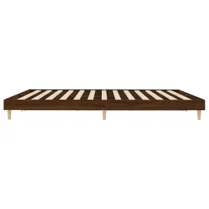 Berkfield Bed Frame Brown Oak 140x200 cm Engineered Wood