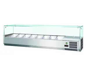 Gastroline 1800mm Wide Refrigerated Topping Unit VK180 - VRX1800 8 x 1-4 GN Pans