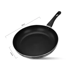 Royalford Fry Pan, 30 Cm Aluminium Non-Stick Frying Pan Induction Hob Egg Omelet Pan Saute Pan with 3-Layer