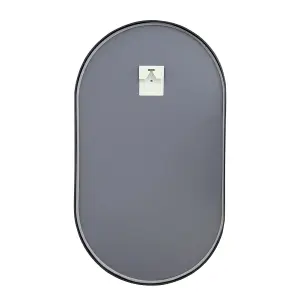 Black Wall Mounted Oval Bathroom Framed Mirror Vanity Mirror for Dressing Table 400 x 700 mm