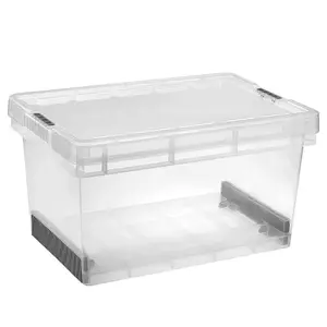 1 x Modular Plastic Storage Container 45 Litre Ultra Resistant With Secure Clip Lock Lid